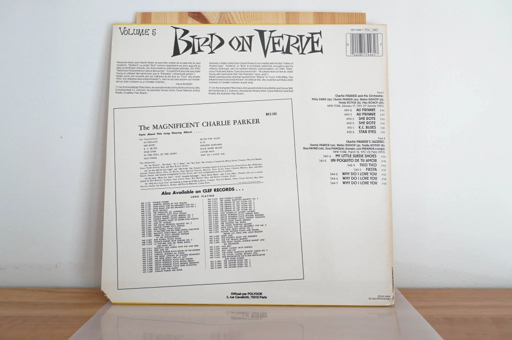 Charlie Parker - Bird On Verve - Volume 5