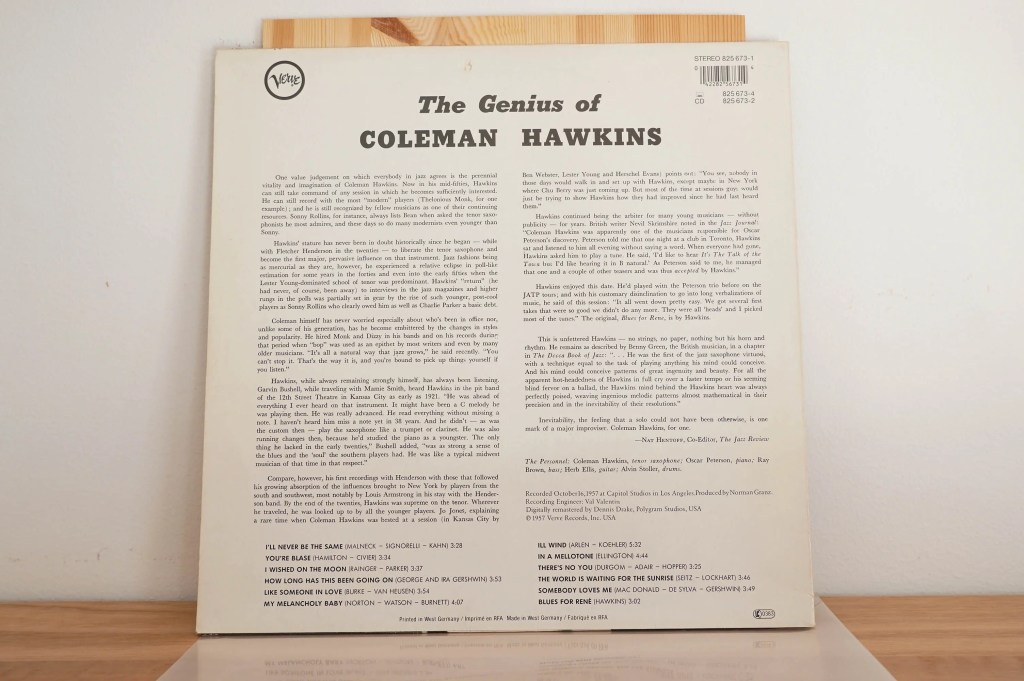 Coleman Hawkins - The Genius Of Coleman Hawkins