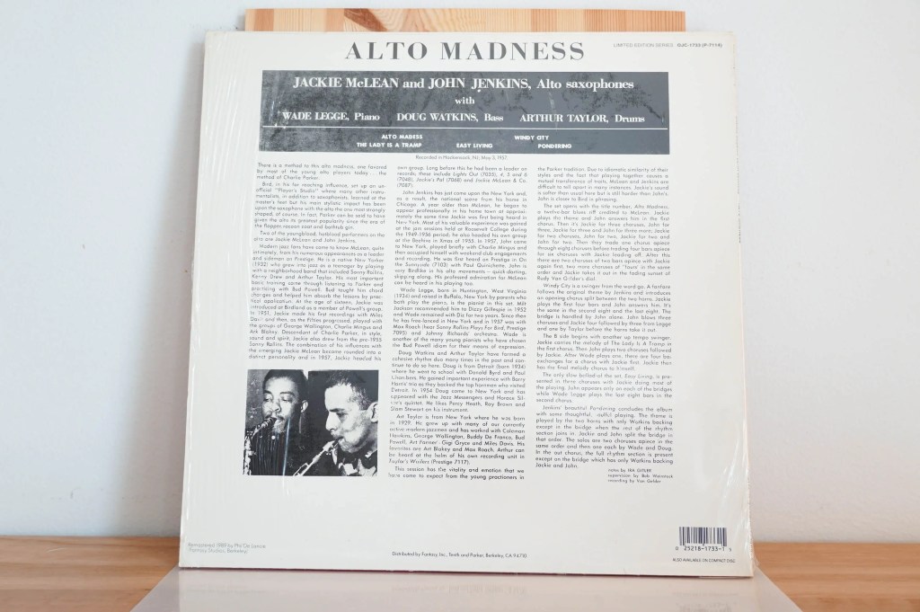 Jackie McLean / John Jenkins (2) - Alto Madness