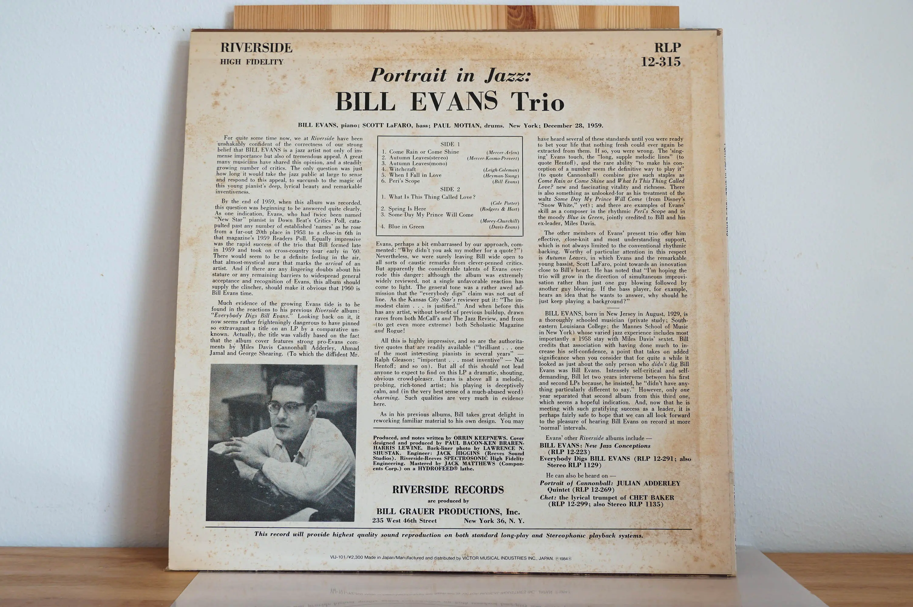 The Bill Evans Trio - Portrait In Jazz - Image 4