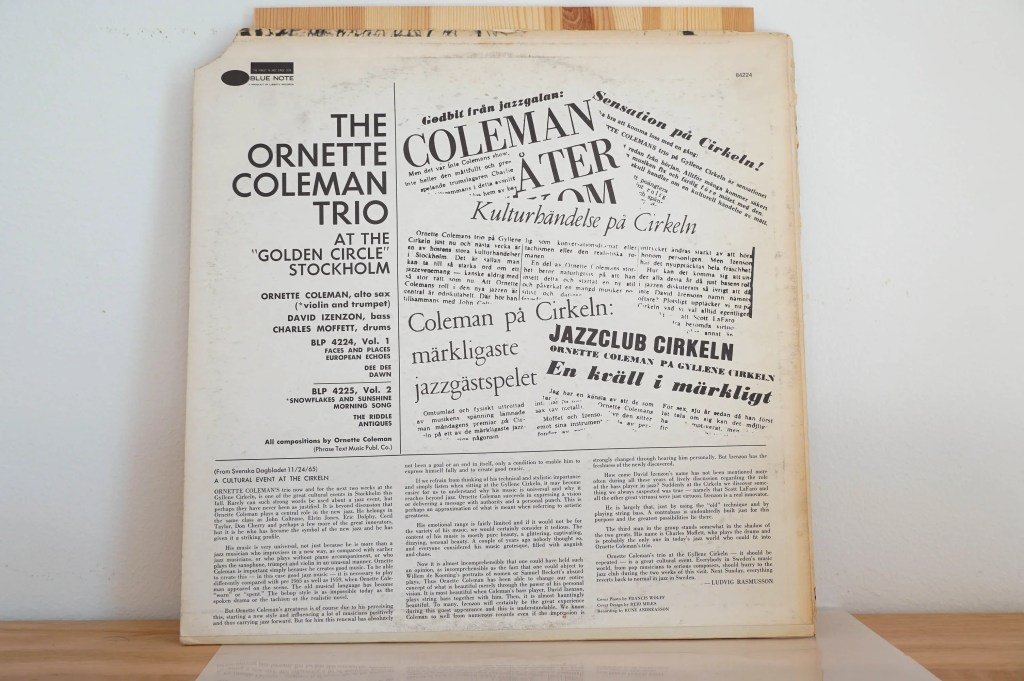 The Ornette Coleman Trio - At The "Golden Circle" Stockholm - Volume One